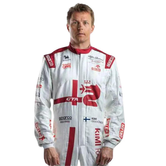 Costume Replica F1 Race Kimi Räikköneni Alfa Romeo 2021